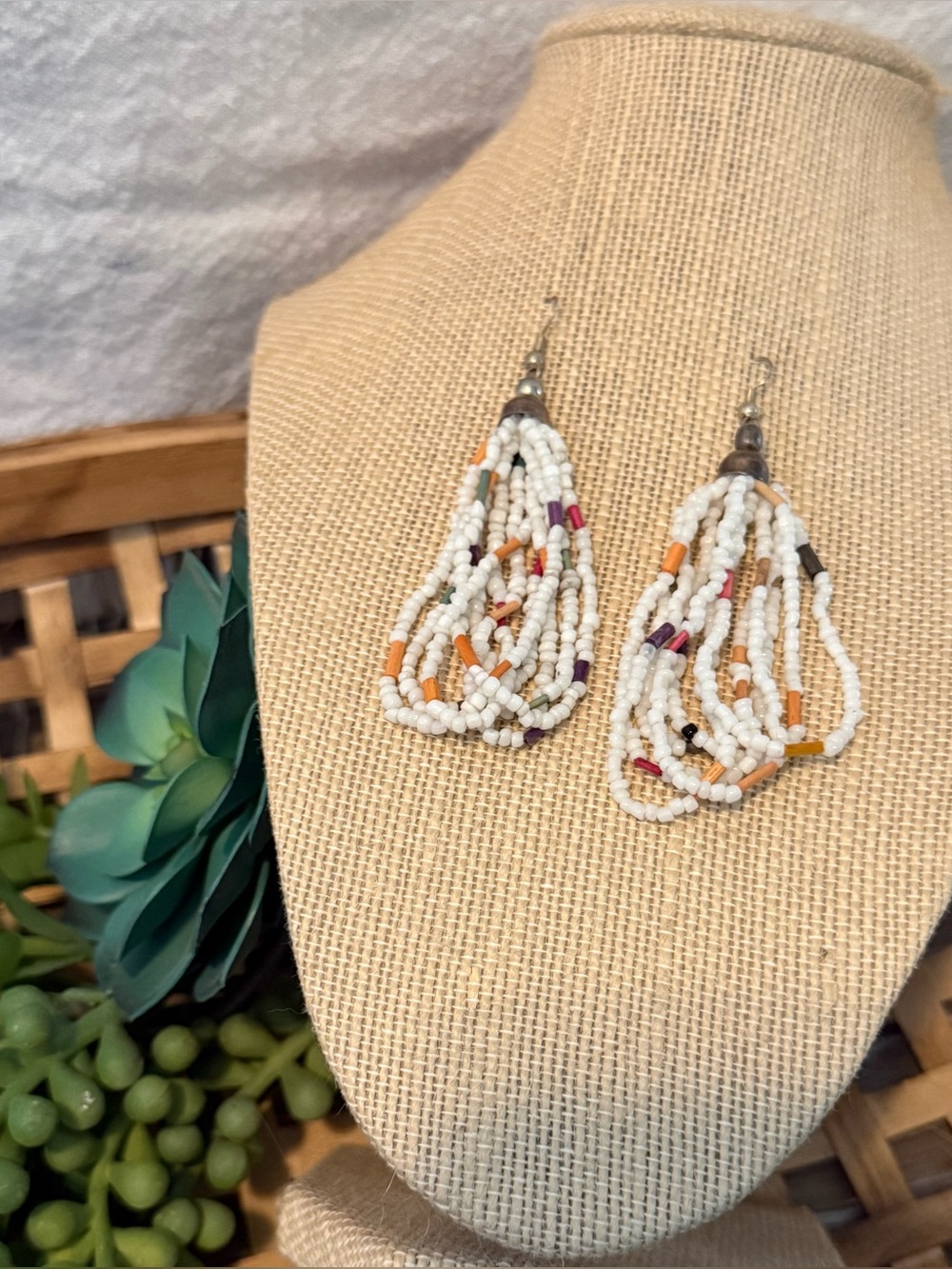 Boho Vintage Beaded Dangle Earrings